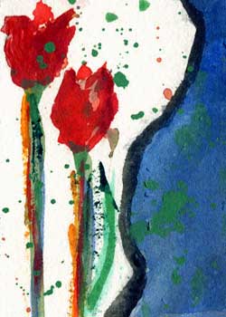 "Tulips" by Shirley J. Steiner, Richland Center WI - Watercolor